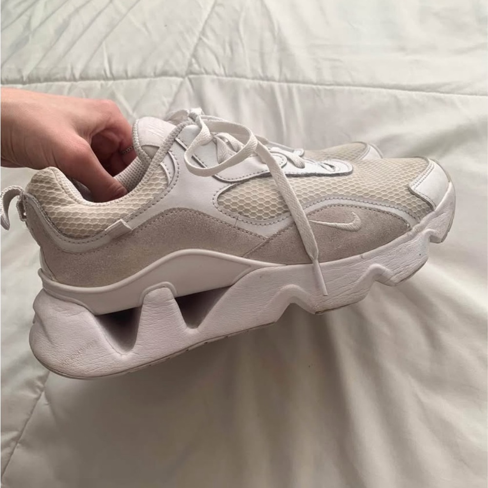 Stylish White and Cream Women's Sneakers